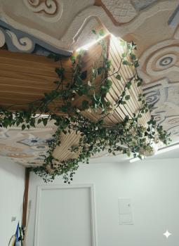 Unsightly Garage Ceiling Pipes Hidden with Artistic Touch!
